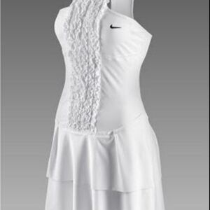 Nike Fit-Dry Unique White Ruffle Tennis Dress